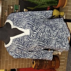 Jones of New York beautiful blue and cream size L shirt ...tunic style